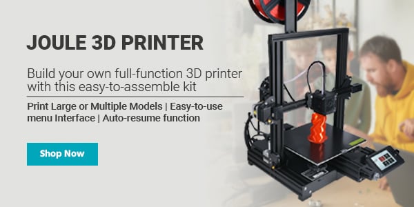 NEW (tag) Joule 3D Printer Build your own full‑function 3D printer with this easy‑to‑assemble kit Print Large or Multiple Models | Easy-to-use menu Interface | Auto‑resume function Shop Now>