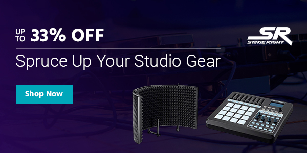 Stage Right (logo) Up to 33% off Spruce Up Your Studio Gear Shop Now