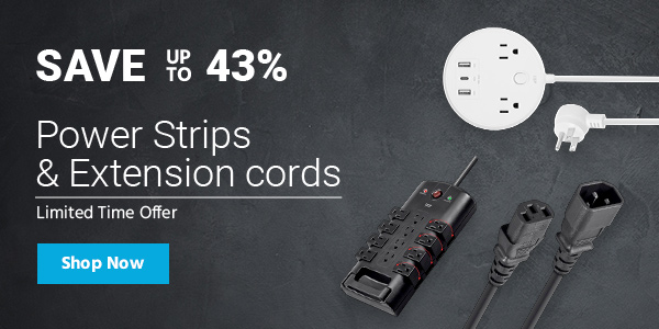 Power Strips & Extension cords Save up to 43% Limited Time Offer Shop Now