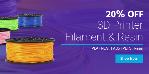 20% off 3D Printer Filament & Resin PLA | PLA+| ABS | PETG | Resin Shop Now >