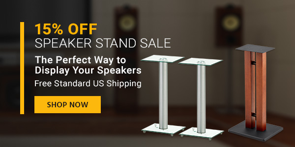 15% off Free Standard US Shipping Speaker Stand Sale The Perfect Way to Display Your Speakers Shop now