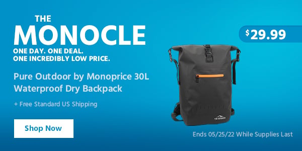 The Monocle. One Day. One Deal. Pure Outdoor by Monoprice 30L Waterproof Dry Backpack