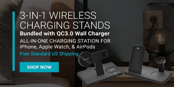 NEW (tag) New 3-in-1 Wireless Charging Stand Bundled with QC3.0 Wall Charger All-in-one charging station for iPhone, Apple Watch, AirPods Free Standard US Shipping Shop Now