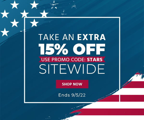 Take an extra 15% off sitewide Use promo code: STARS Ends 9/5/22 Shop Now>