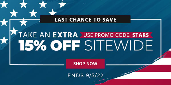 Take an extra 15% off sitewide Use promo code: STARS Ends 9/5/22 Shop Now>