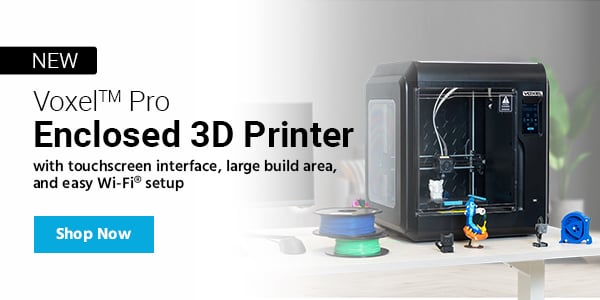 NEW (tag) VoxelTM Pro Enclosed 3D Printer with touchscreen interface, large build area, and easy Wi-Fi® setup Shop Now