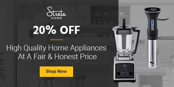 Strata Home (logo) 20% off High Quality Home Appliances At A Fair & Honest Price Shop Now