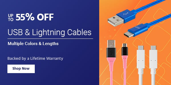 Up to 55% off USB & Lightning Cables Multiple Colors & Lengths Backed by a Lifetime Warranty Shop Now