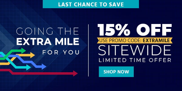 Going the Extra Mile for You 15% off Sitewide Use promo code: EXTRAMILE Limited Time Offer Shop Now