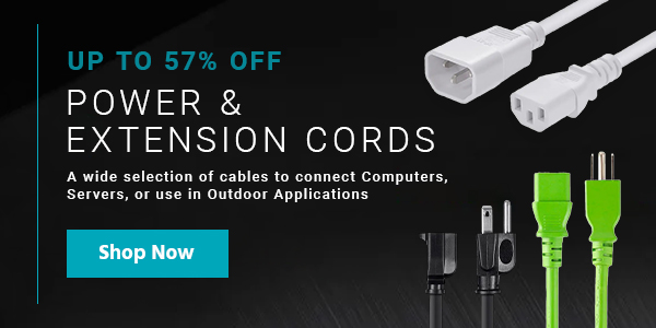 Up to 57% off Power & Extension Cords A wide selection of cables to connect Computers, Servers, or use in Outdoor Applications Shop Now UP TO 57% OFF POWER QRSNSOI 23D IS - A wide selection of cables to connect Computers, EEEIR TR R IAV It s 