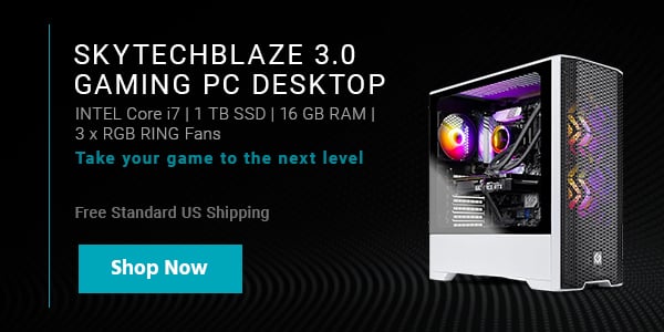Skytech Gaming Blaze 3.0 Gaming PC Desktop – INTEL Core i7 11700F 2.5 GHz,  RTX 3060 Ti, 1TB NVME SSD, 16G DDR4 3200, 600W GOLD PSU, AC Wi-Fi, Windows