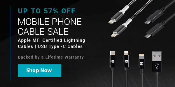 Up to 57% off Mobile Phone Cable Sale Apple MFi Certified Lightning Cables | USB Type -C Cables Backed by a Lifetime Warranty Shop Now
