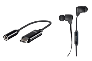 Wired Earbuds w/Mic + USB-C Audio Adapter