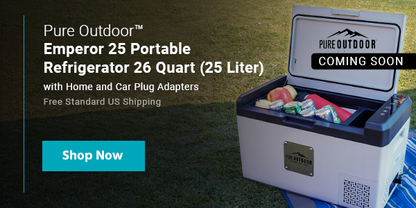 Pure Outdoor by Monoprice Emperor 25 Portable Refrigerator 25L with home and car plug adapters