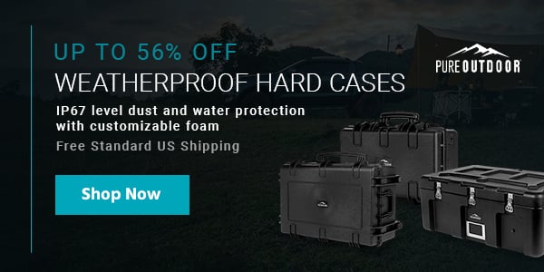 Up to 56% off Pure Outdoor (logo) Weatherproof Hard Cases IP67 level dust and water protection with customizable foam Free Standard US Shipping Shop Now