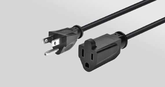 Monoprice Extension Cord - NEMA 5-15P to NEMA 5-15R, 16AWG, 13A/1625W, 3-Prong, Black, 6ft