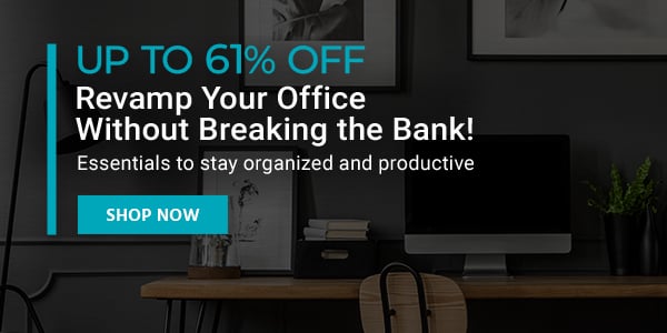 Up to 61% off Revamp Your Office Without Breaking the Bank! Essentials to stay organized and productive Shop Now