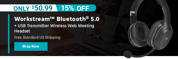 Workstream Bluetooth 5.0 + USB Transmitter Wireless Web Meeting Headset Free Standard US Shipping Only $50.99 (15% OFF) (tag) Shop Now