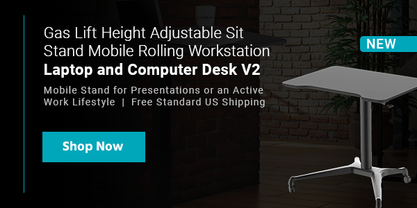 GasLift Height Adjustable SitStand Mobile Rolling Workstation Laptop and Computer Desk V2 Mobile Stand for Presentations or an Active Work Lifestyle Free Standard US Shipping Shop Now