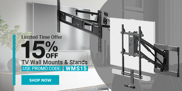 15% OFF TV Wall Mounts & Stands