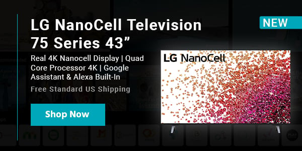 LG NanoCell 75 Series 43” Real 4K Nanocell Display | Quad Core Processor 4K | Google Assistant & Alexa Built-In Free Standard US Shipping Shop Now