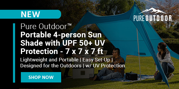 Pure Outdoor Portable 4person Sun Shade with UPF 50+ UV Protection  7 x 7 x 7 ft Lightweight and Portable | Easy Set-Up | Designed for the Outdoors | w/ UV Protection Shop Now