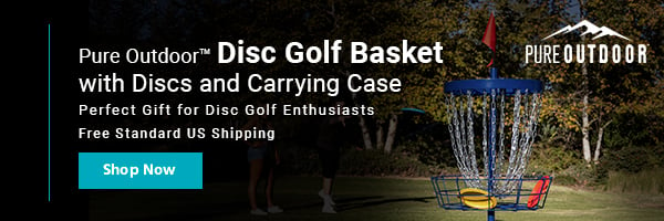 NEW (tag) Pure Outdoor (logo) Pure Outdoor Disc Golf Basket with Discs and Carrying Case Perfect Gift for Disc Golf Enthusiasts Free Standard US Shipping Shop Now