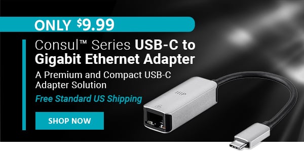 Consul Series USB‑C to Gigabit Ethernet Adapter