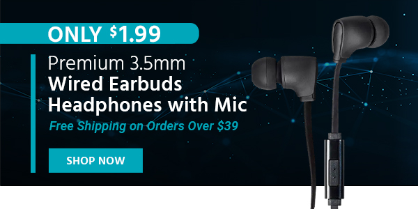 Premium 3.5mm Wired Earbuds Headphones with Mic