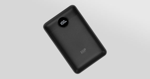 Monoprice Ultra-Compact 10,000 mAh Power Bank with PD 20W and QC 3.0 Fast Charging, Built-In Digital LED Display, Compatible with All Mobile Devices