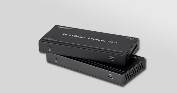 Monoprice Blackbird 4K HDBaseT Extender Kit, 120m, HDR, 18Gbps, 4K@60Hz, YCbCr 4:4:4, HDCP 2.2, PoC, RS-232, Loop Out and Bidirectional IR