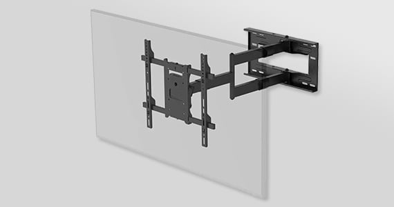 Monoprice Essential Full Motion TV Wall Mount Bracket For 42" To 75" TVs up to 110lbs, Max VESA 400x400, Enabled for Portrait Mode
