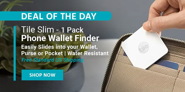 Deal of the Day Tile Slim - Phone Wallet Finder - 1 Pack Easily Slides into your Wallet, Purse or Pocket | Water Resistant