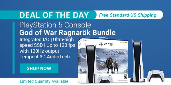 Deal of the Day PlayStation 5 Console – God of War Ragnarök Bundle Integrated I/O | Ultra-high speed SSD | Up to 120 fps with 120Hz output | Tempest 3D AudioTech Free Standard US Shipping Only $539.99 Limited Quantity Available (small print) Shop Now