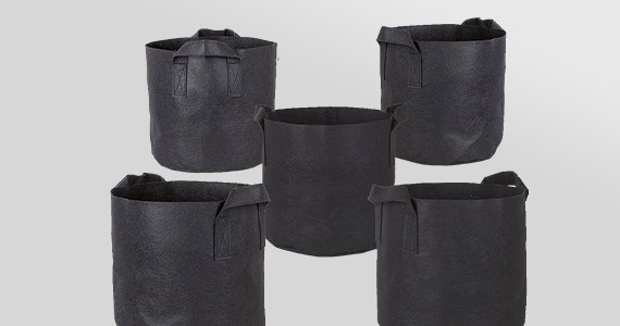 5 Gallon Plant Grow Bags 5-Pack Heavy Duty Thickened Non-Woven Aeration Planting Fabric Pot Container with 2 Strap Handles Felt Fabric for Garden and Planting, Black