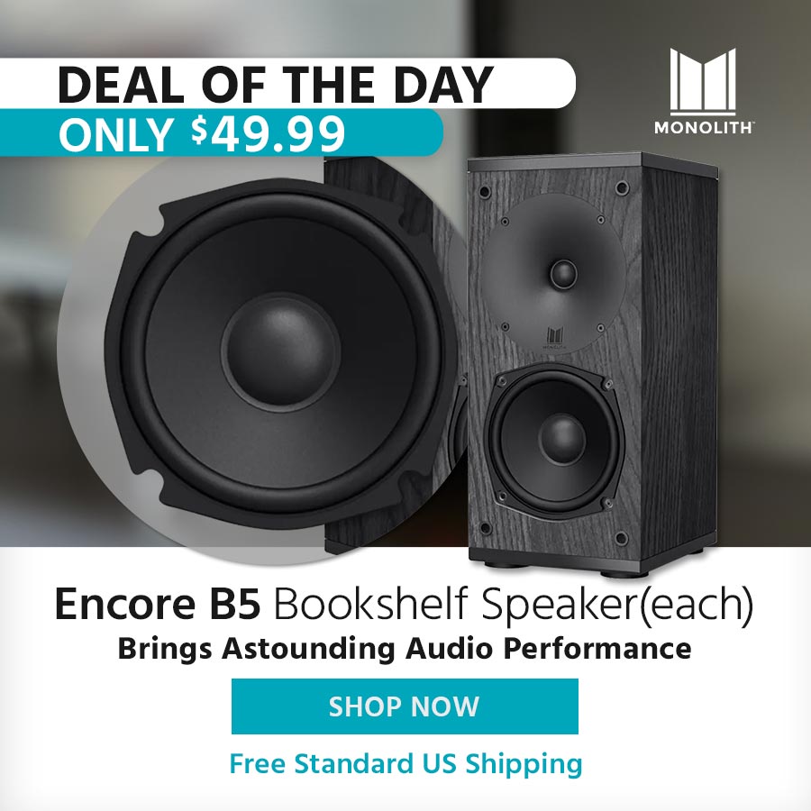 Deal of the Day Monolith (logo) M518HT THX® Certified 5.1 Home Theater System A truly immersive experience from your home theater or gaming systems Free Standard US Shipping Only $399.99 with Code: SU
