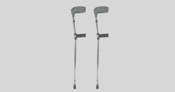 MPM Forearm Crutches (1 Pair), Adjustable with Handle Pad, Heavy Duty for Standard and Tall Adults, Lightweight Aluminum Mobility Aid Arm Crutches