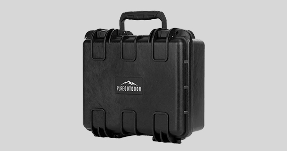 Pure Outdoor by Monoprice Weatherproof Hard Case with Customizable Foam, 12 x 9 x 5 in Internal Dimensions