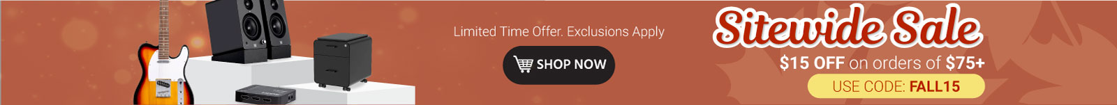 SITEWIDE SALE $15 OFF on orders of $75+ Use code: FALL15 Limited Time Offer Exclusions Apply Shop Now 
