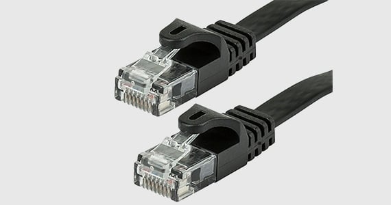 Flexboot Series Cat5e Flat Ethernet Patch Cable, 5ft, Black | Free Shipping