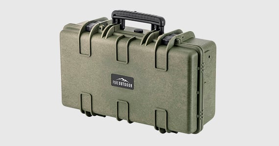 Pure Outdoor by Monoprice Weatherproof Hard Case with Customizable Foam, 22 x 14 x 8 in, OD Green