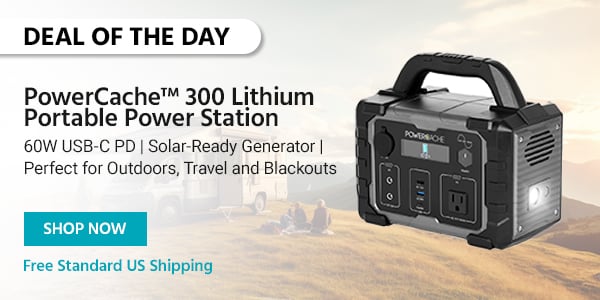 New (tag) PowerCache 300 Lithium Portable Power Station 60W USB-C PD | Solar-Ready Generator | Perfect for Outdoors, Travel and Blackouts Free Standard US Shipping Shop Now
