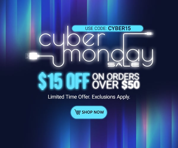 Cyber Monday Sale $15 OFF on orders of $50+ Use code: CYBER15 Limited Time Offer Exclusions Apply Shop Now