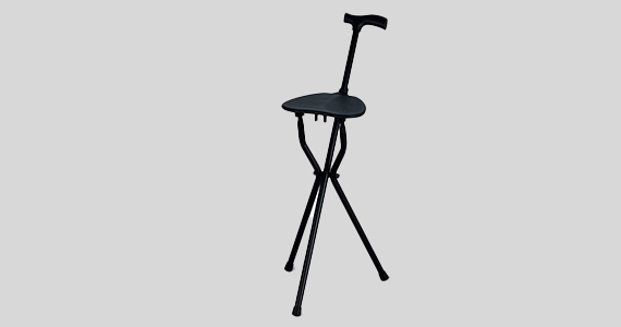 MPM Lightweight Folding Cane with Seat, Walking Stick, Walking Cane, Crutch Chair  