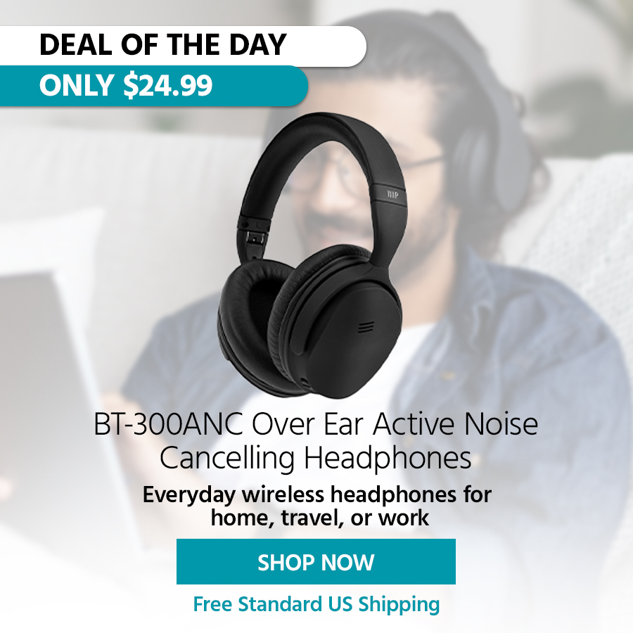 Deal of the Day BT-300ANC Over Ear Active Noise Cancelling Headphones Everyday wireless headphones for home, travel, or work. Free Standard US Shipping