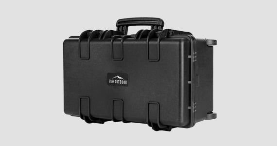Pure Outdoor by Monoprice Weatherproof Wheeled Hard Case with Customizable Foam, 22 x 14 x 10 in