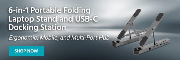 NEW 6-in-1 Portable Folding Laptop Stand and USB-C Docking Station