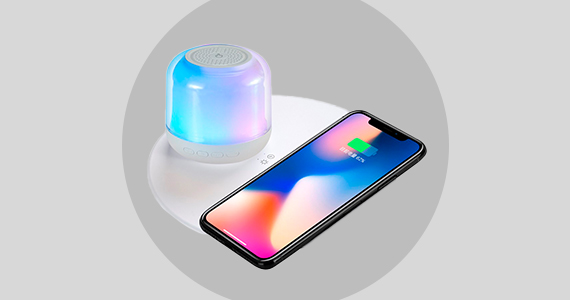 MPM 3-in-1 Mini Speaker, Bluetooth 5.0, Wireless Magnetic Charging Colorful Portable Night Light Speaker