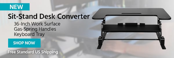 Height‑Adjustable Gas Spring Dual Handle Sit‑Stand 36‑Inch Workstation Desk Converter with Keyboard Tray