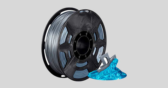 Monoprice Hi-Gloss 3D Printer Filament PLA 1.75mm 1kg/spool, Gray